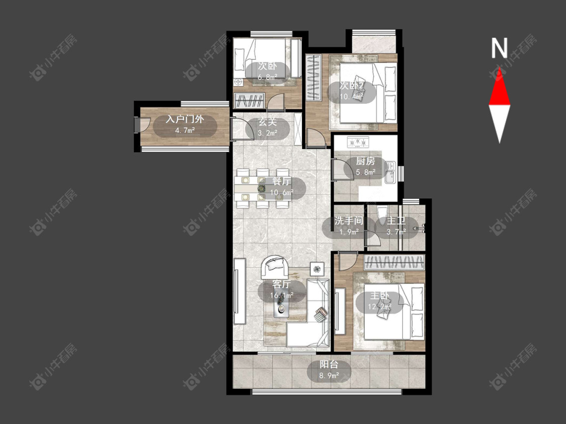 常州九洲花园三期在售二手房源户型图_小牛看房