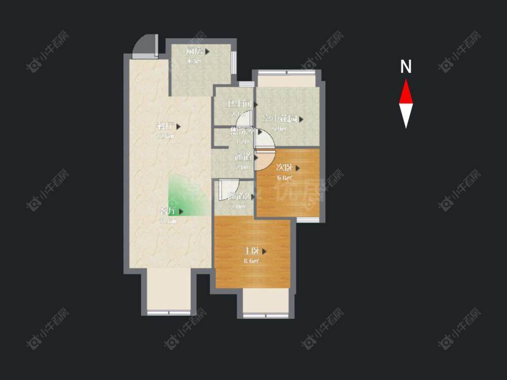 常州牡丹水岸国际在售二手房源户型图_小牛看房