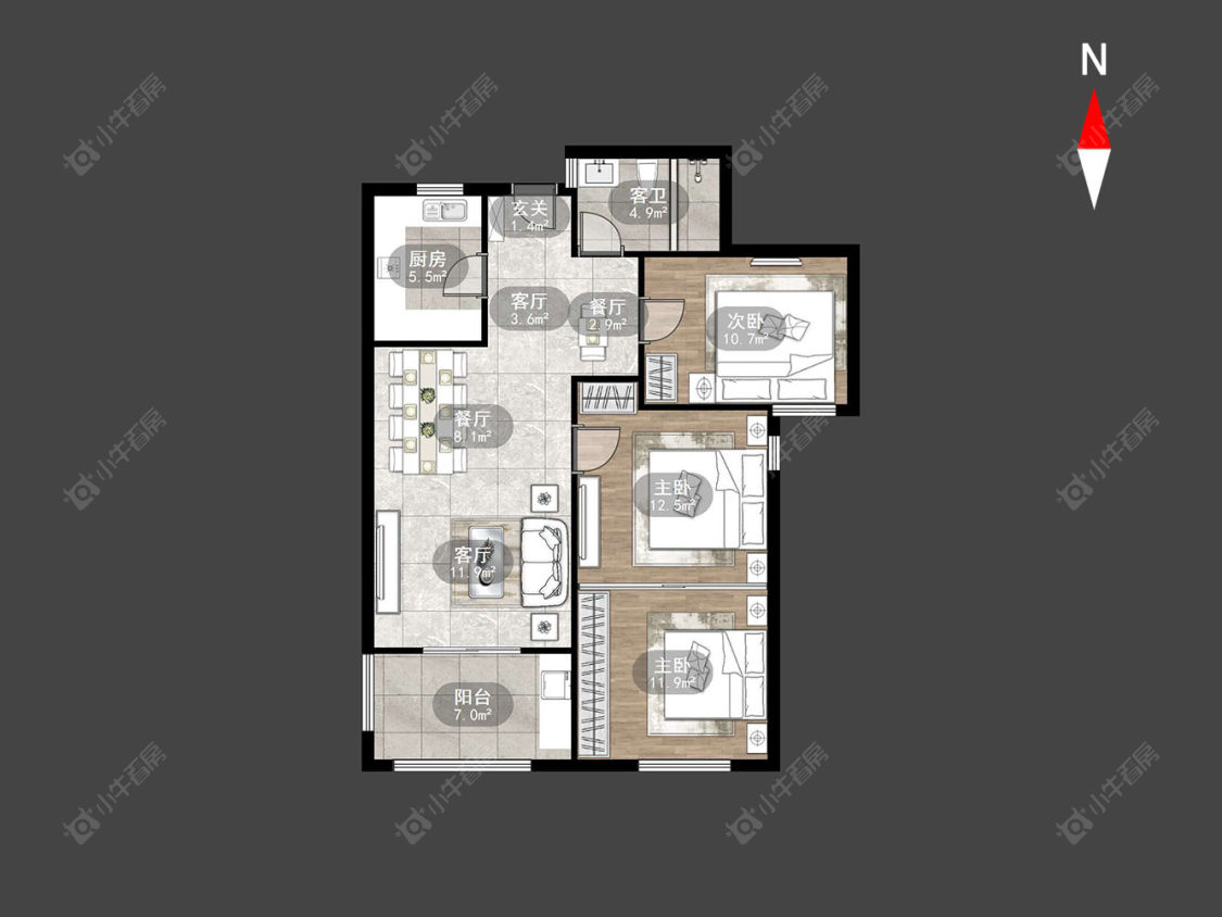 常州阳光龙庭在售二手房房源户型图_小牛看房