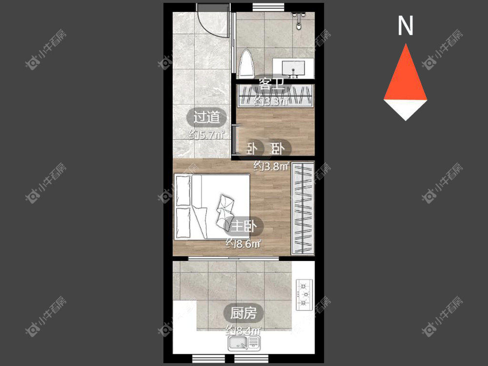 常州莱蒙城铂晶在租房源户型图_小牛看房