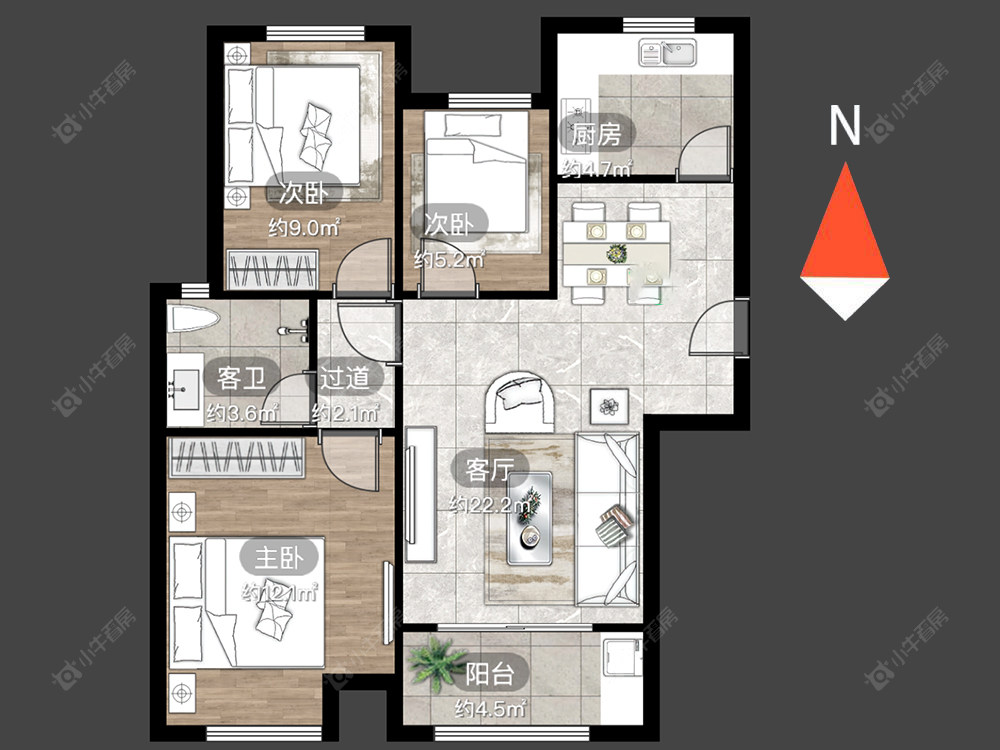 新城香悦半岛北区房源户型图 常州新城香悦半岛北区在售二手房源户型图_小牛看房
