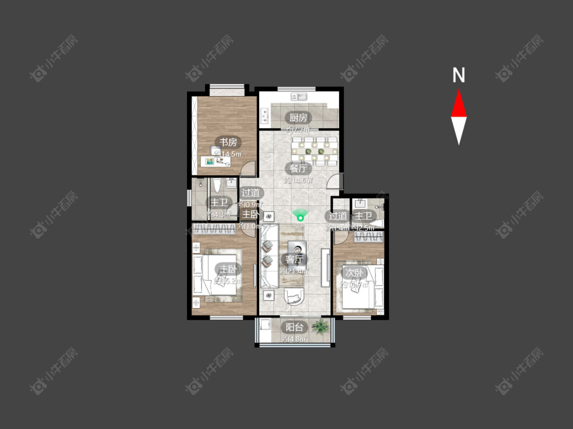 常州银河湾花园在售二手房源户型图_小牛看房