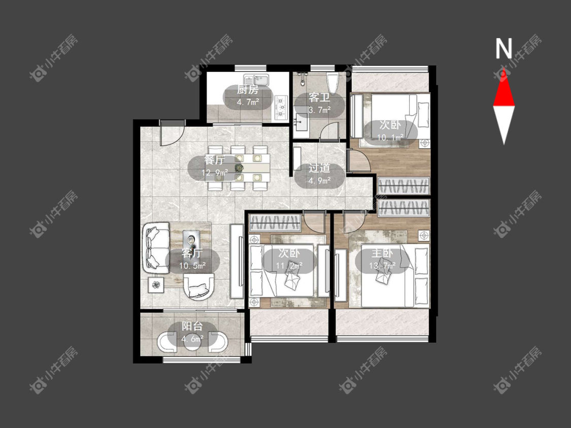 常州万科新都会在租房源户型图_小牛看房
