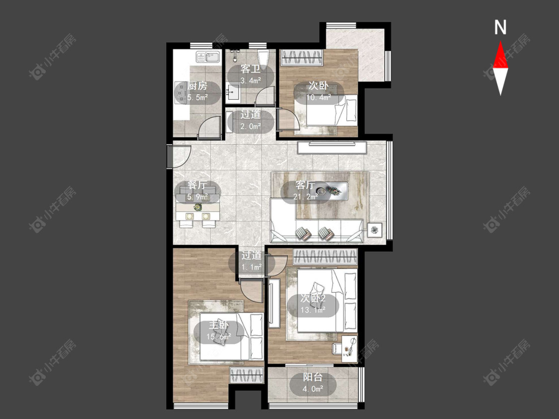 常州东方福郡在售二手房源户型图_小牛看房