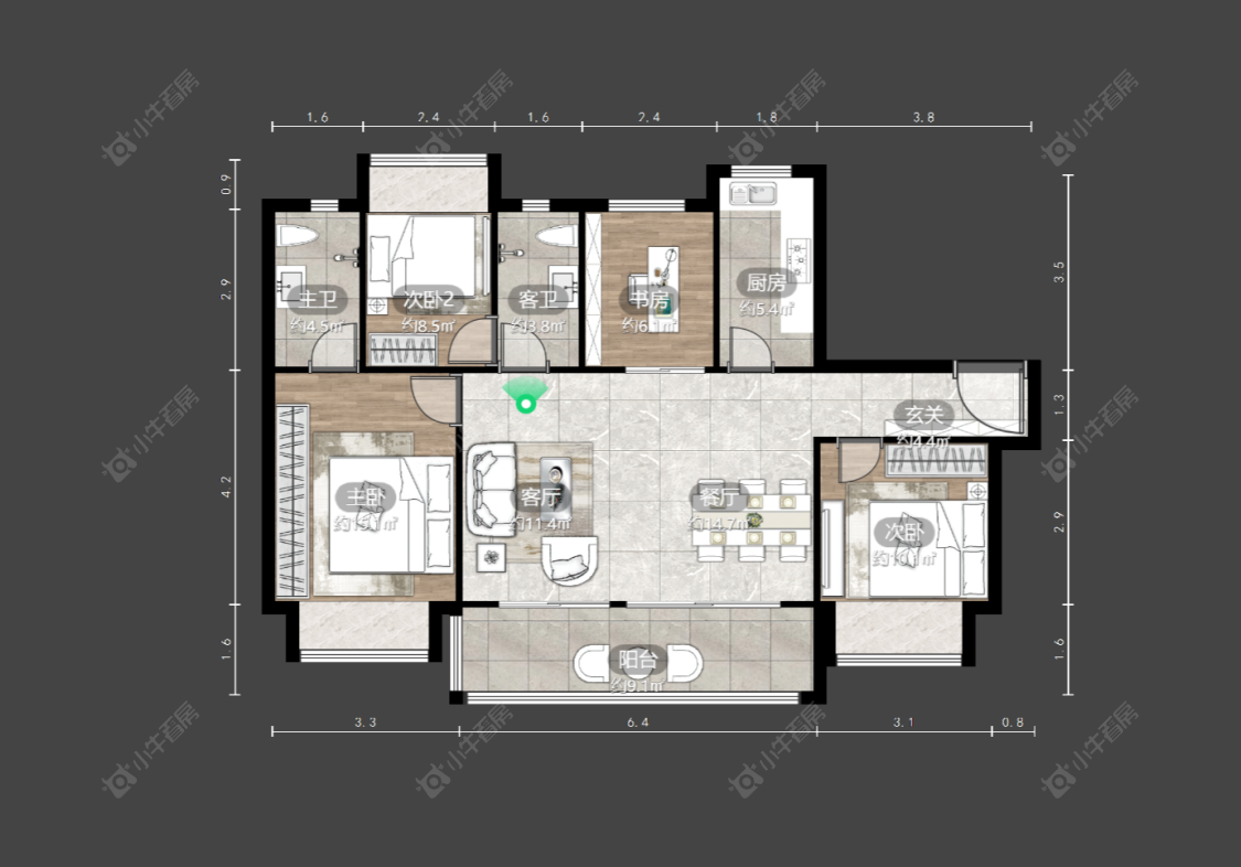 常州碧桂园翡丽都会在售二手房源户型图_小牛看房