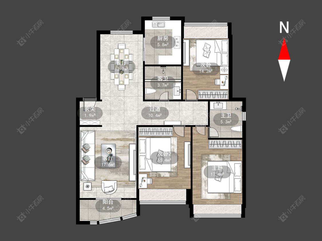 常州新龙花苑东区在售二手房源户型图_小牛看房