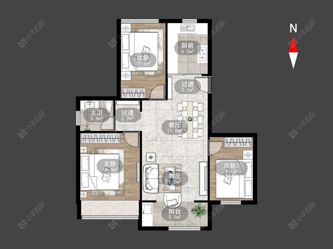 常州东渡伊顿小镇在售二手房源户型图_小牛看房