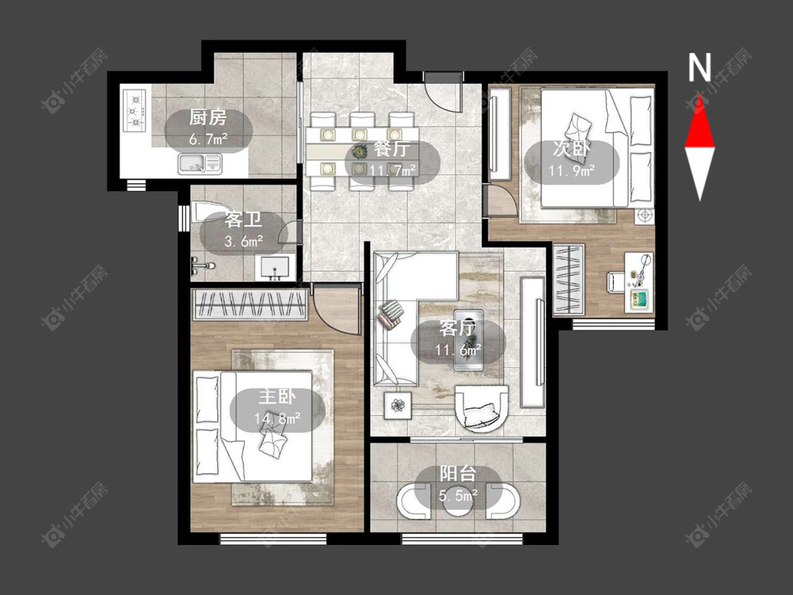 常州公园壹号四期在售二手房源户型图_小牛看房