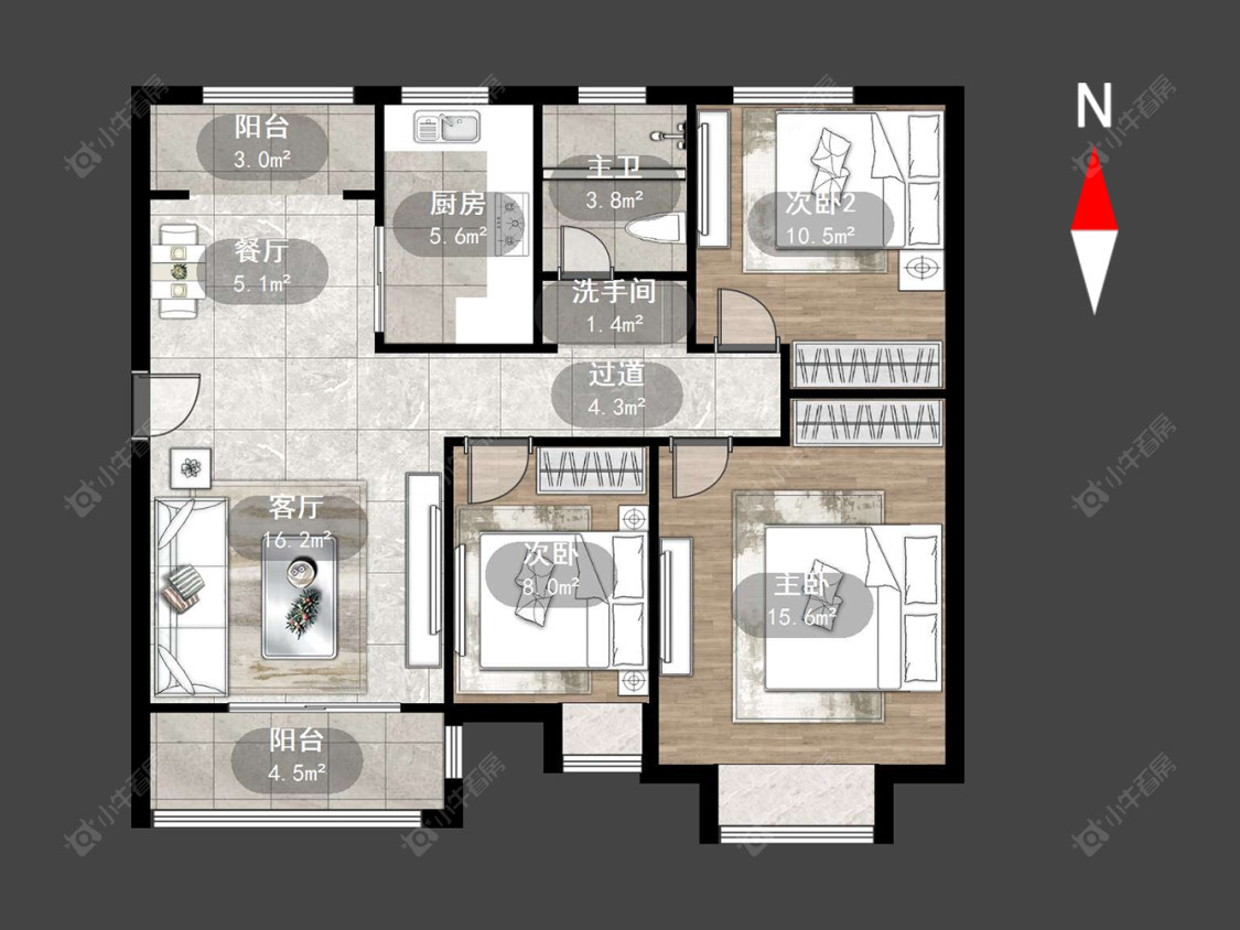 常州五洲国际在售二手房源户型图_小牛看房