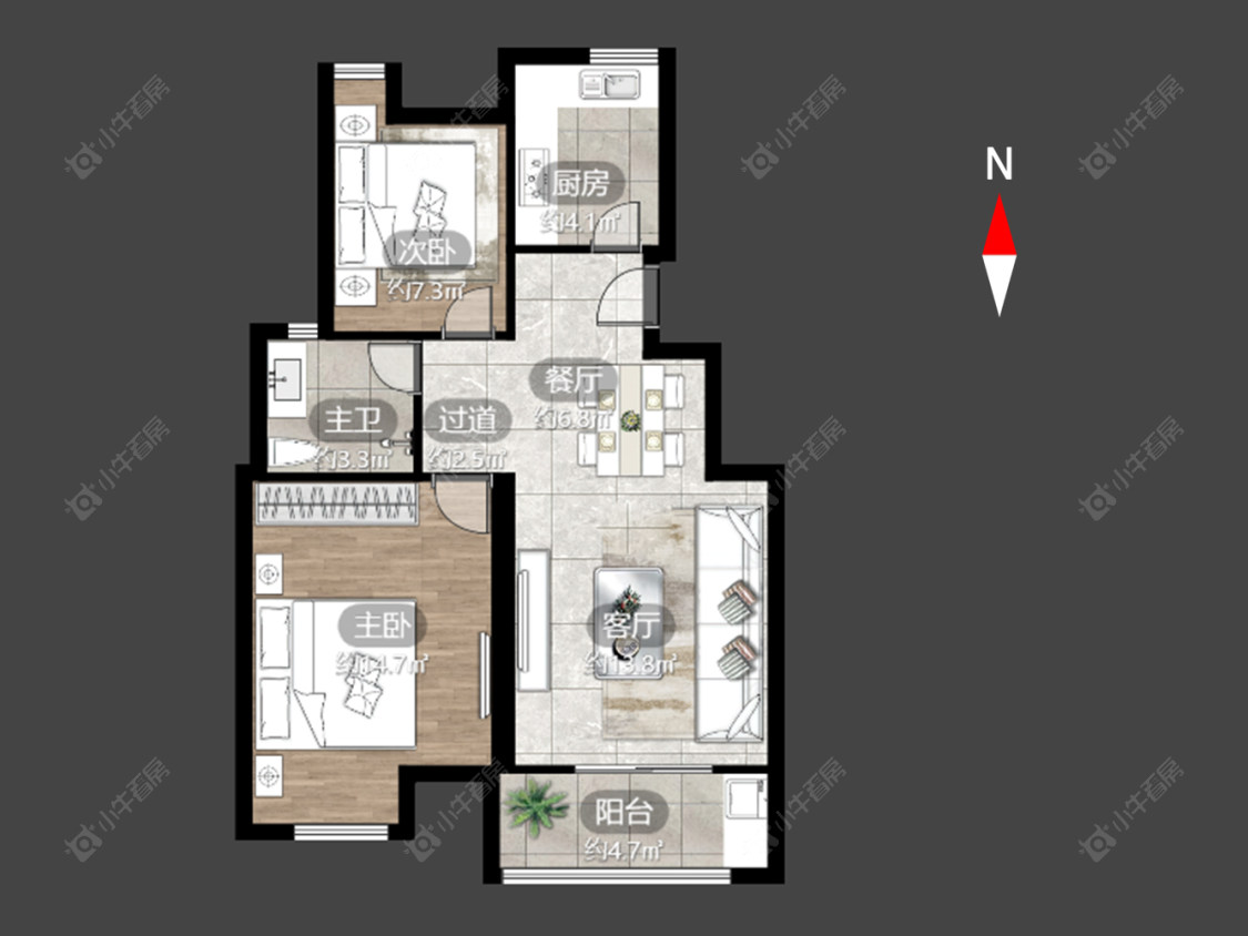常州新景花苑三期在售二手房源户型图_小牛看房