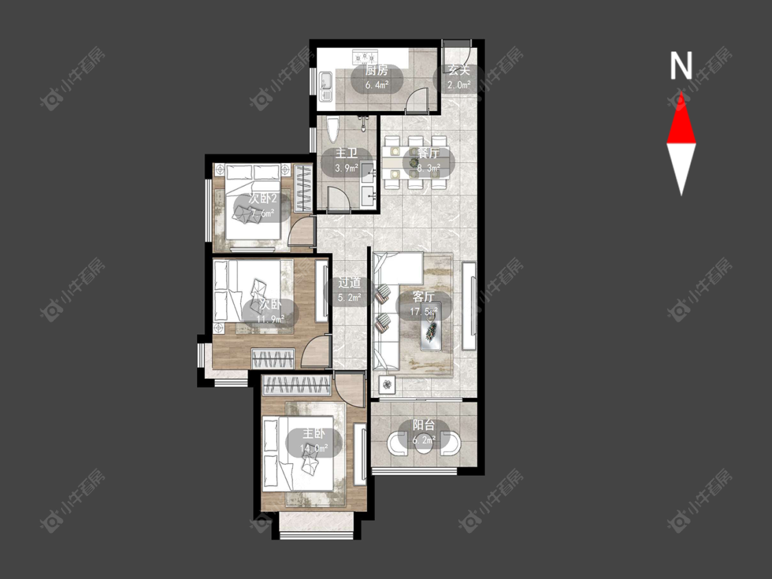 常州雅居乐星河湾在售二手房源户型图_小牛看房