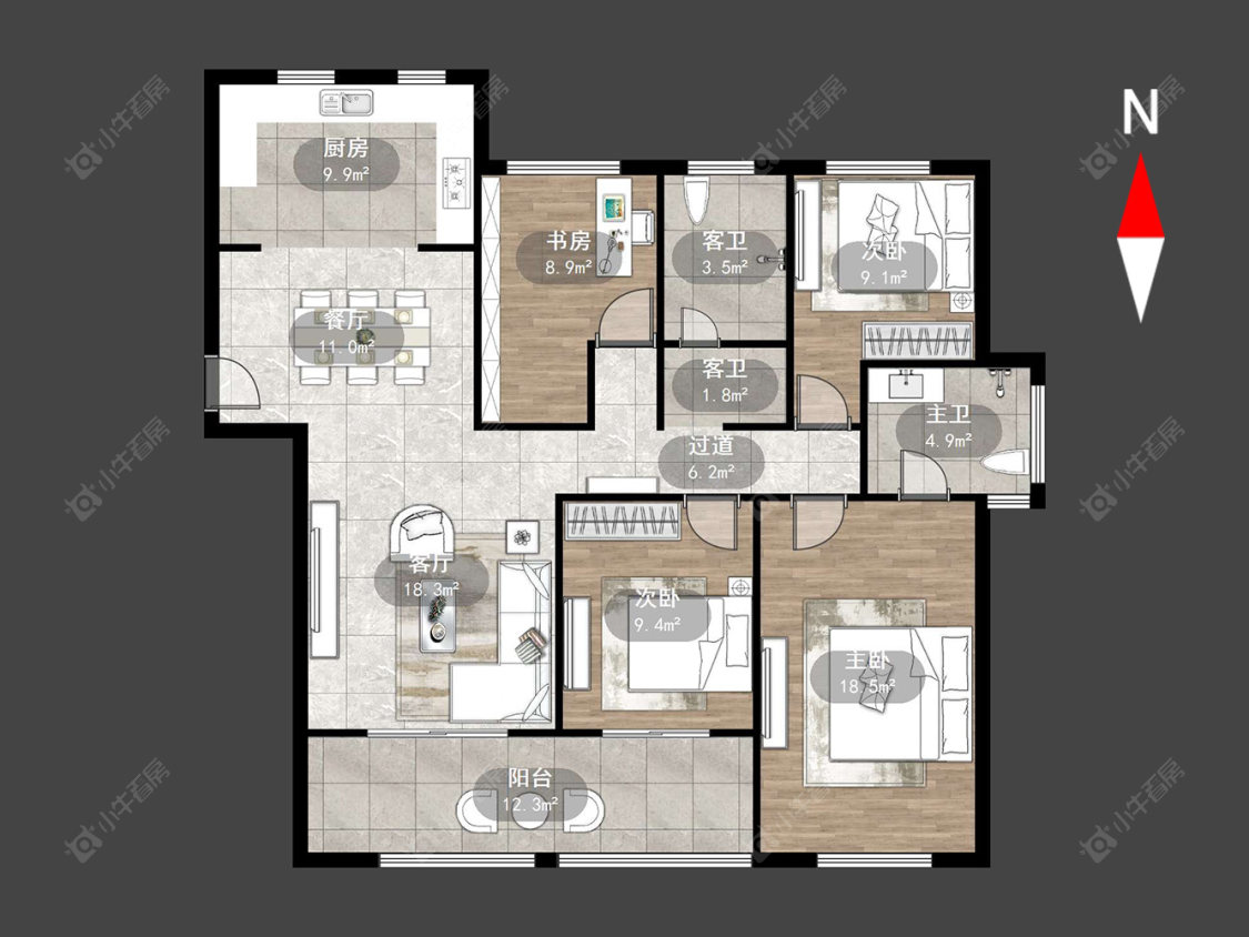 常州莱蒙城铂郡在售二手房源户型图_小牛看房