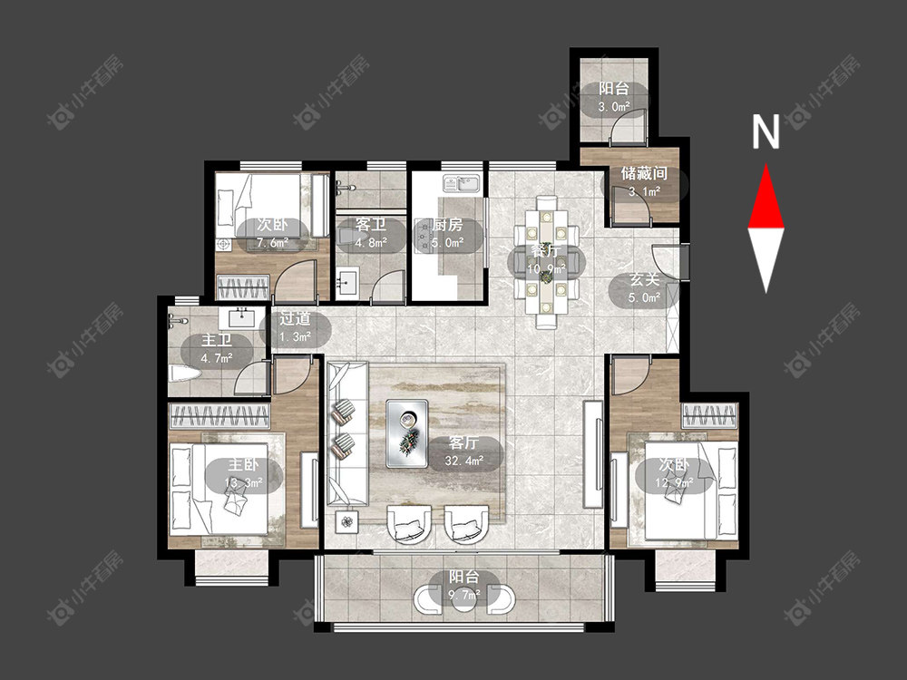 金新滟澜湖房源户型图 常州金新滟澜湖在售二手房源户型图_小牛看房