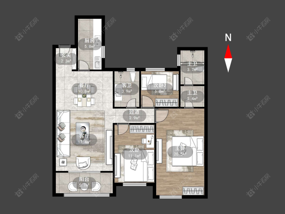 常州百馨西苑四期在售二手房源户型图_小牛看房