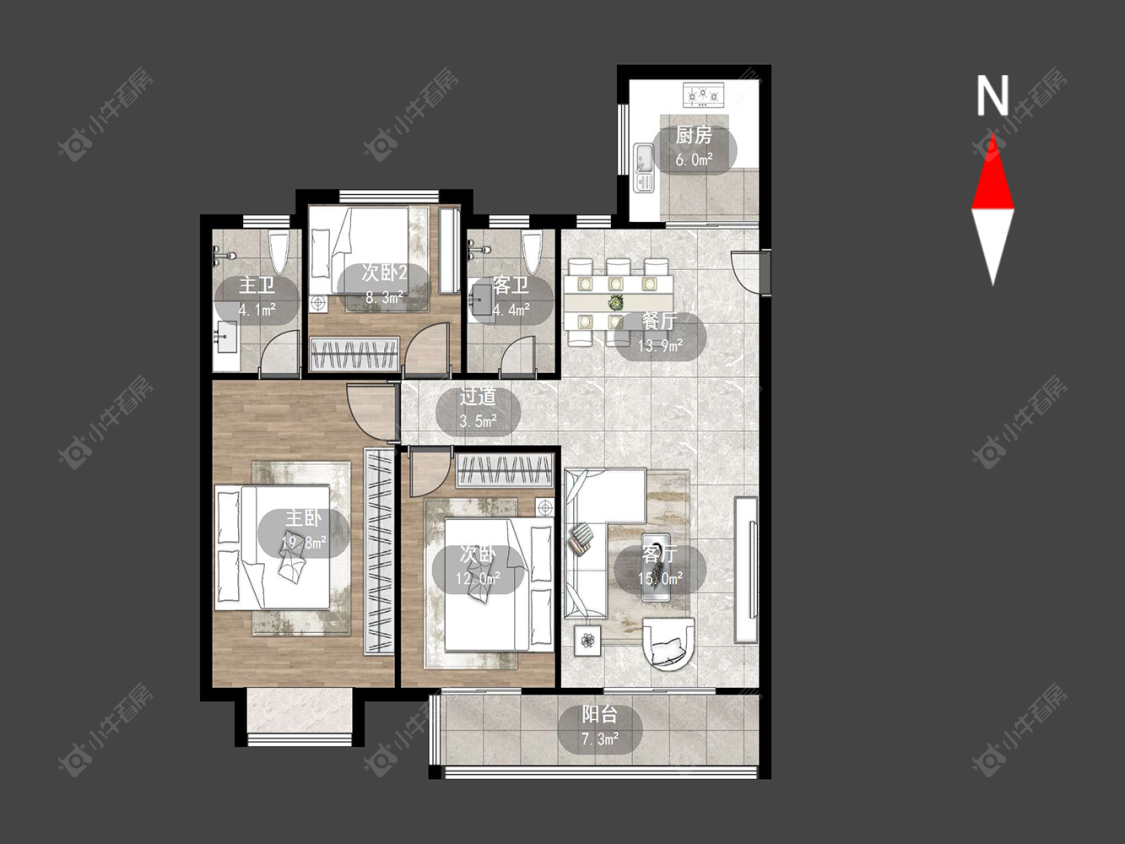 中海龙城花园西区房源户型图 常州中海龙城花园西区在售二手房源户型图_小牛看房