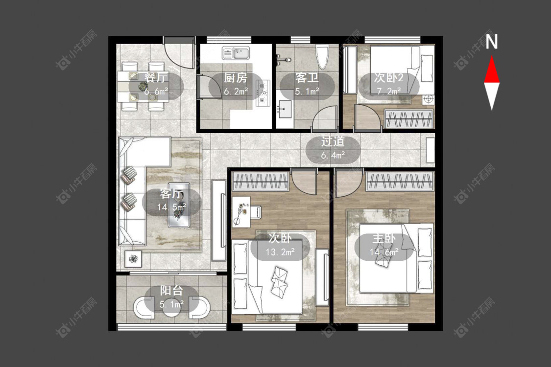 常州紫金城北区在售二手房源户型图_小牛看房