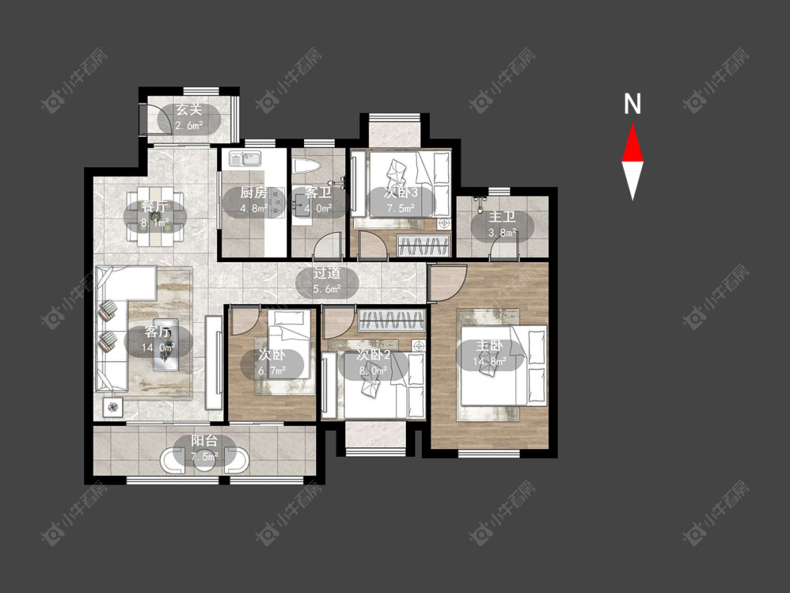 常州光明当代拾光里在售二手房源户型图_小牛看房