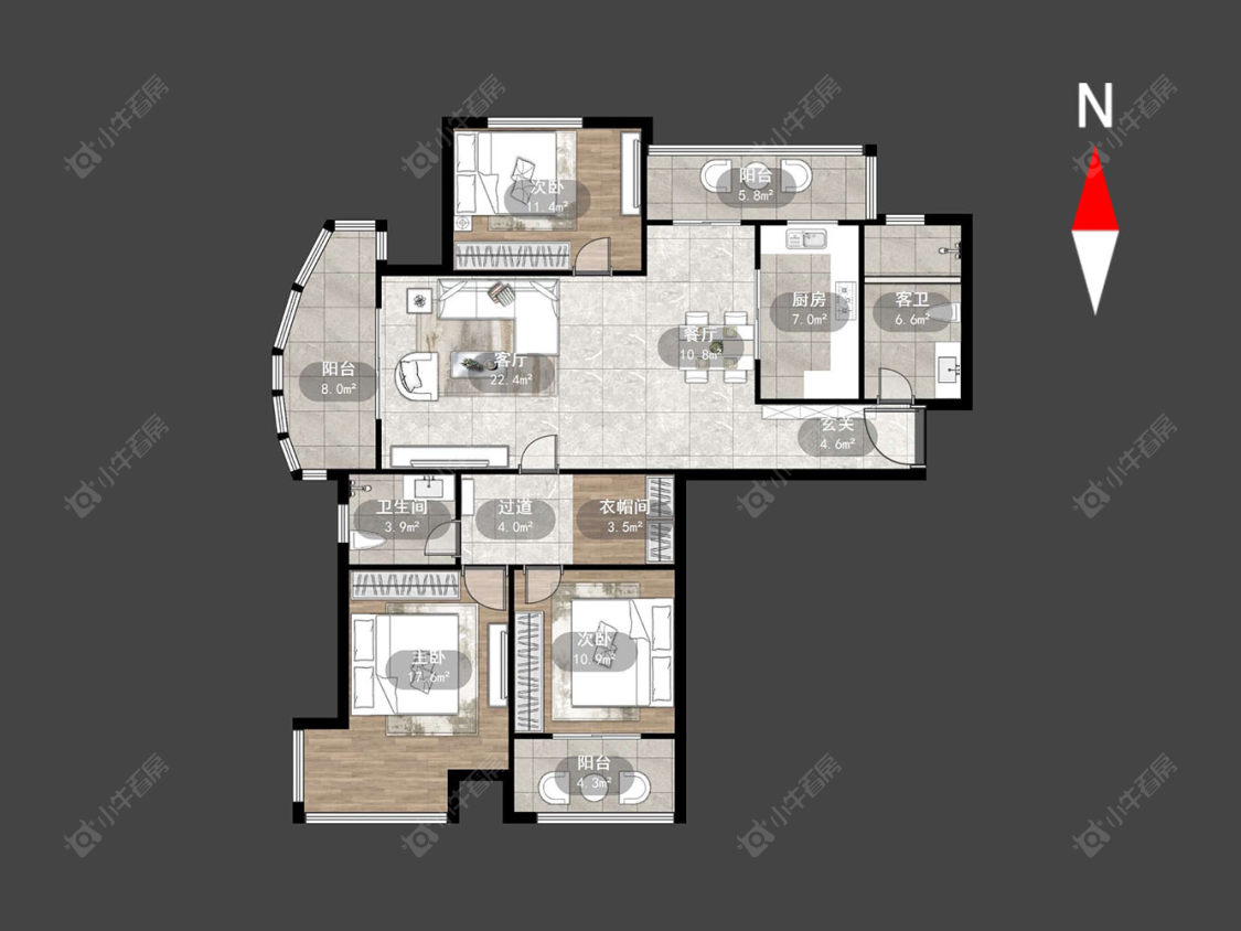 中央花园房源户型图 常州中央花园在售二手房源户型图_小牛看房
