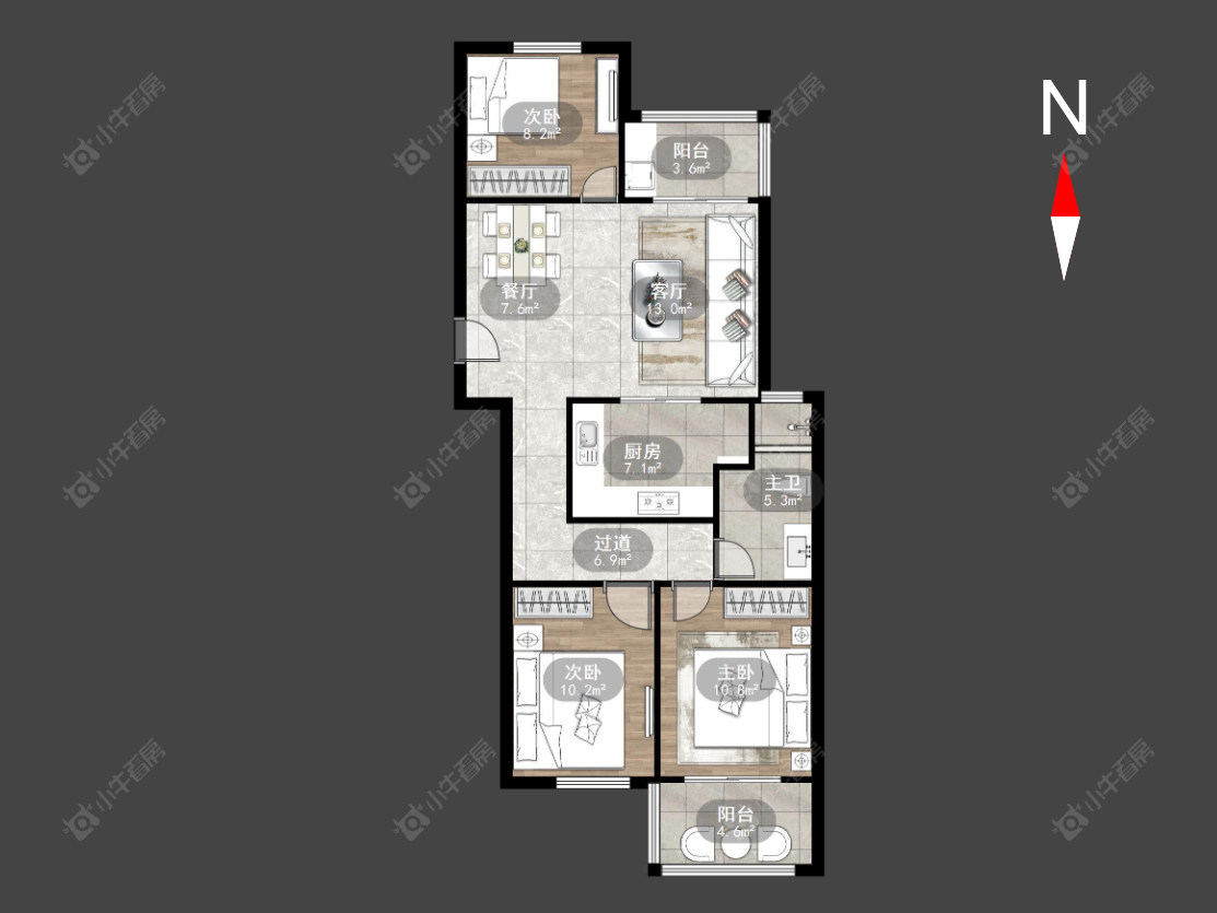 常州九洲新世界花苑在售二手房源户型图_小牛看房