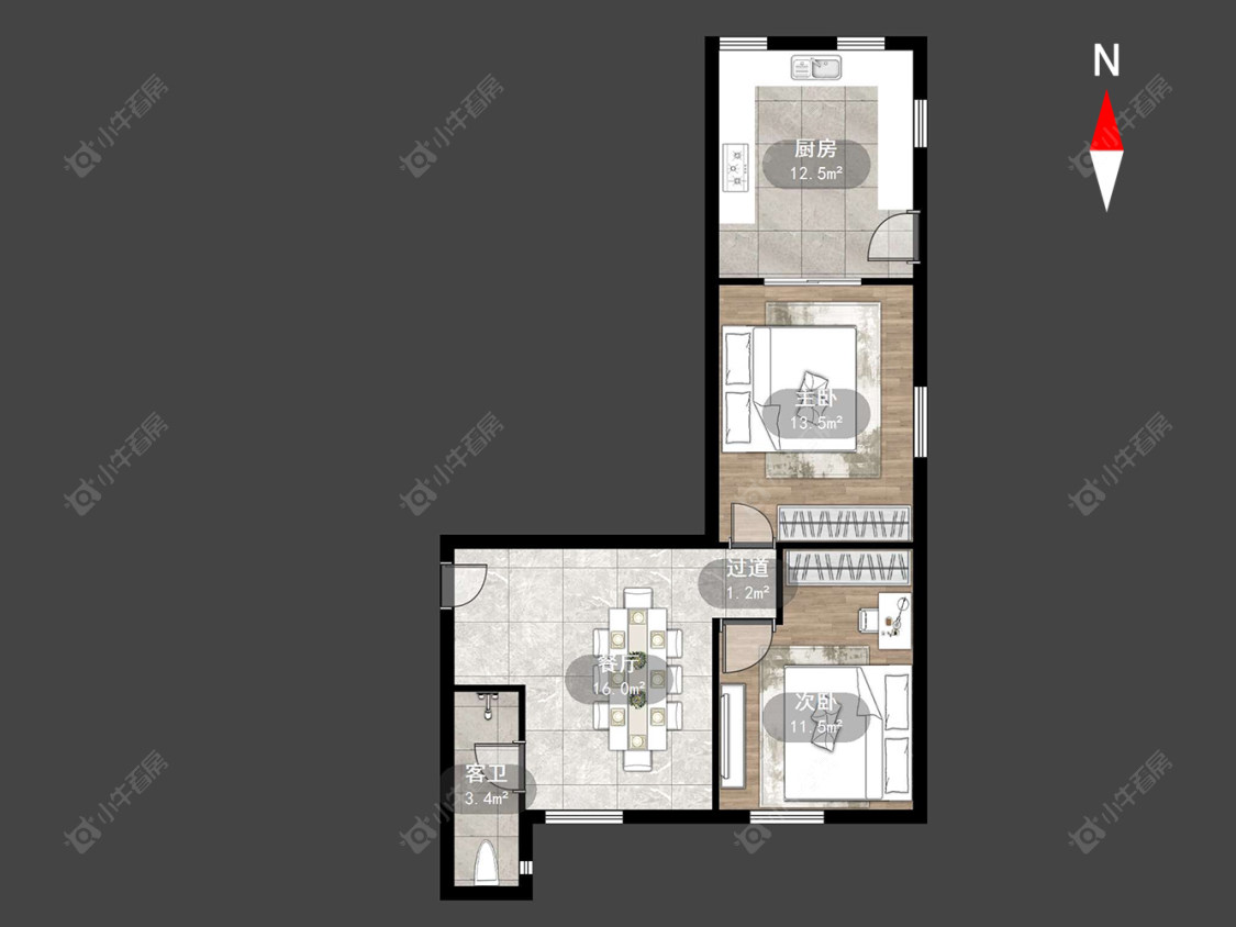 常州工房北区在售二手房源户型图_小牛看房