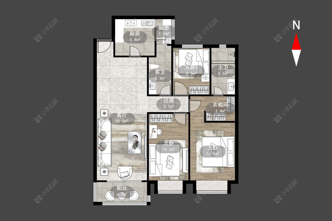 常州恒大御景在售二手房源户型图_小牛看房