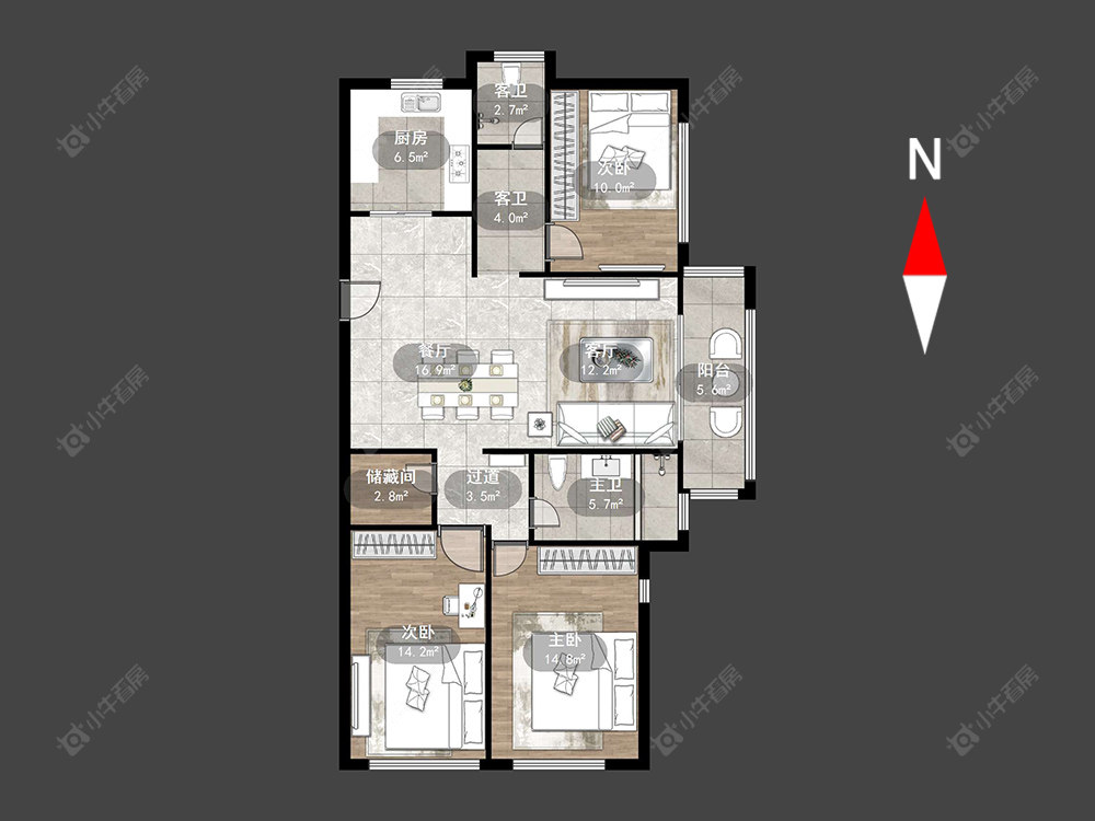 常州星河丹堤五区在售二手房源户型图_小牛看房