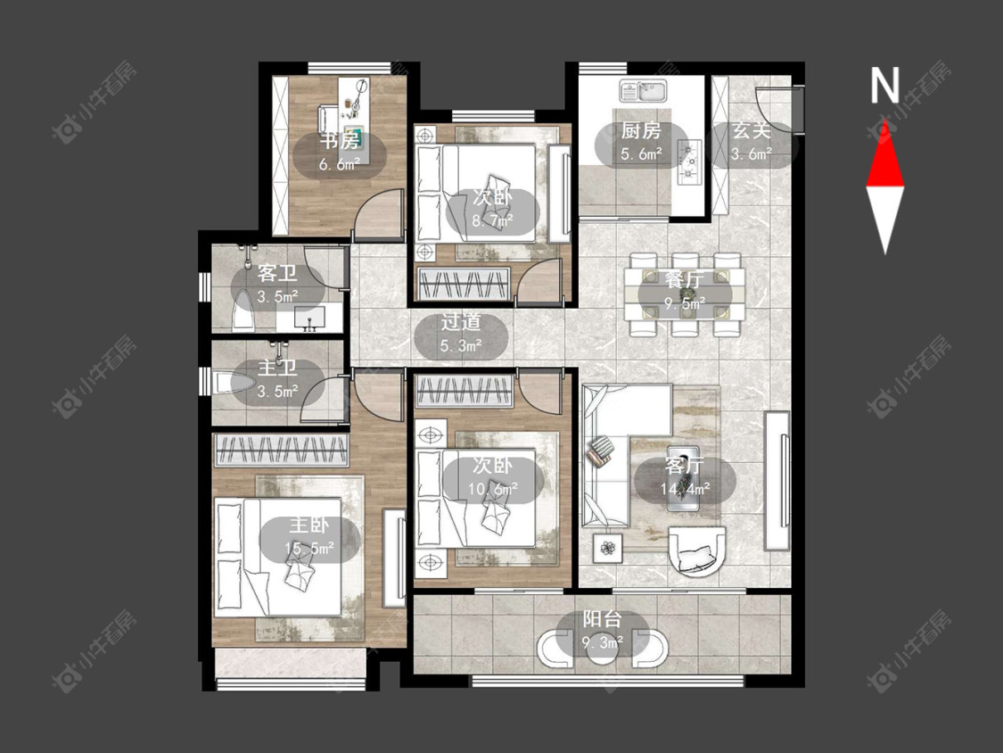 中梁金科启宸房源户型图 常州中梁金科启宸在售二手房源户型图_小牛看房