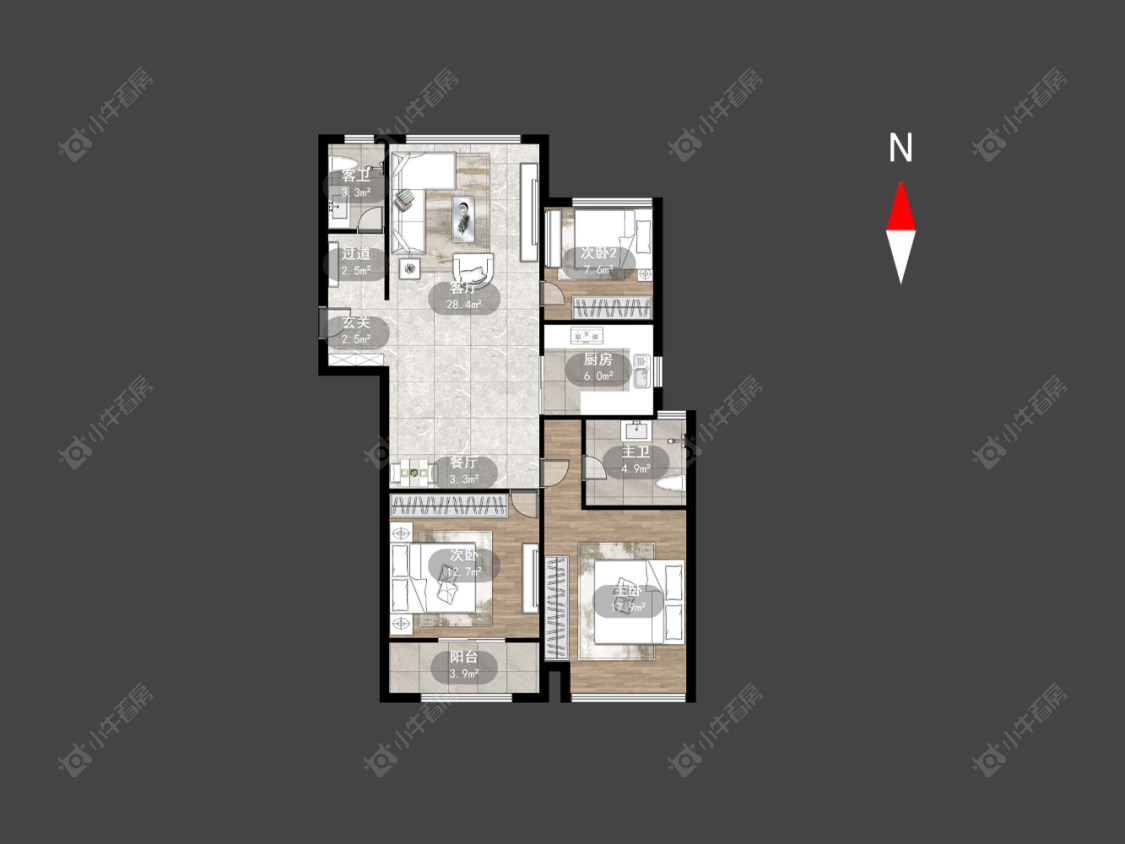 常州九龙仓繁华里在售二手房源户型图_小牛看房
