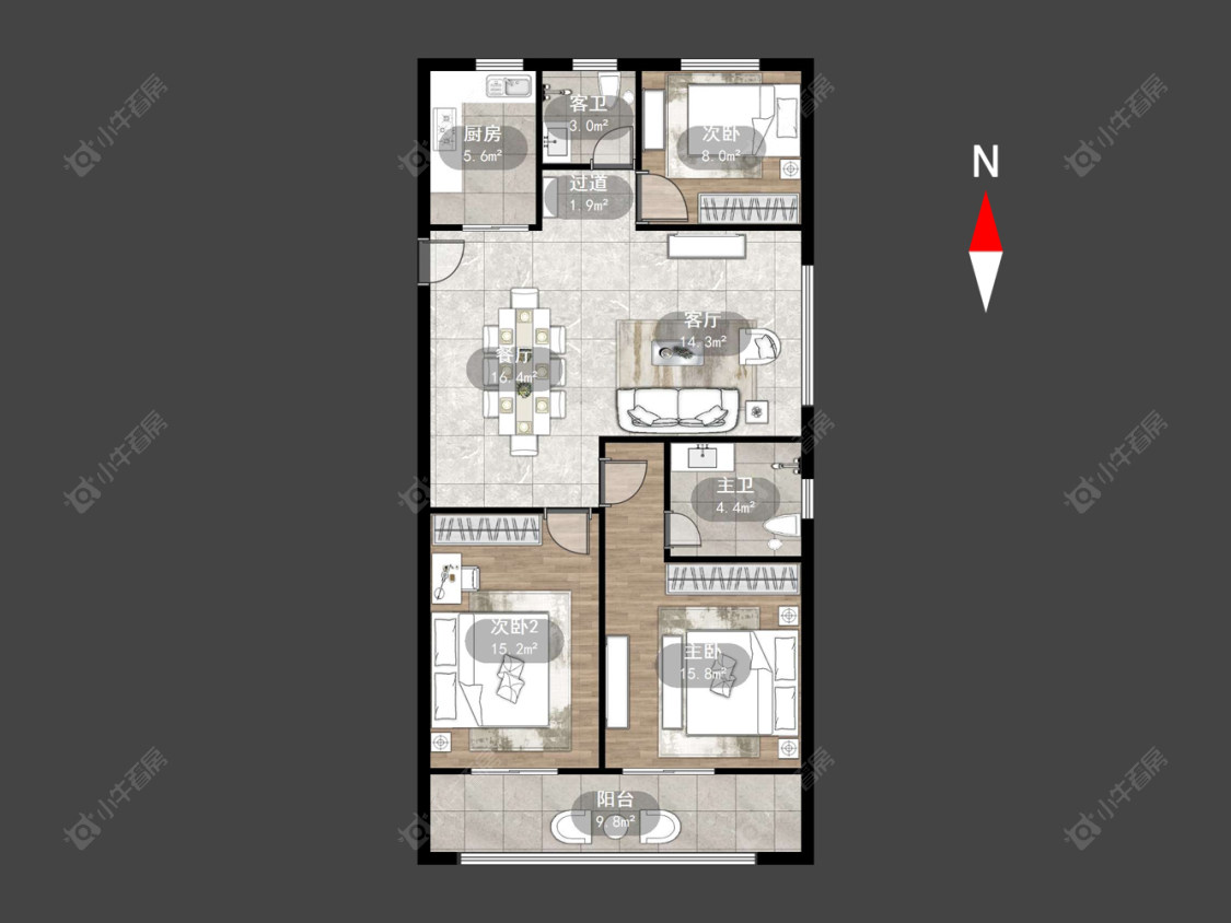 常州新尚嘉园在售二手房源户型图_小牛看房