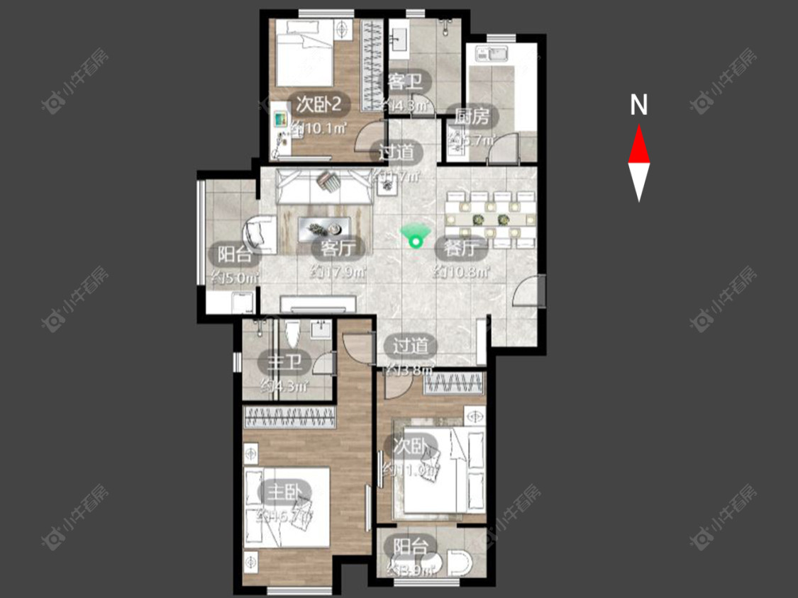 常州清水湾花园三期在售二手房源户型图_小牛看房