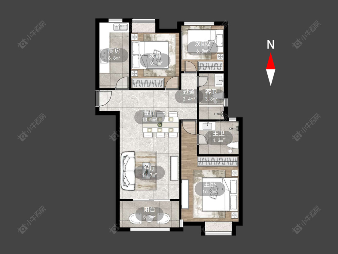 常州牡丹水岸国际在售二手房源户型图_小牛看房