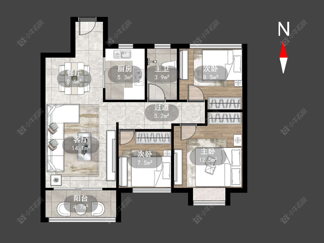 常州华润国际六期在售二手房源户型图_小牛看房