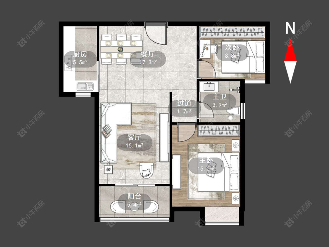 常州紫缘公寓在售二手房源户型图_小牛看房