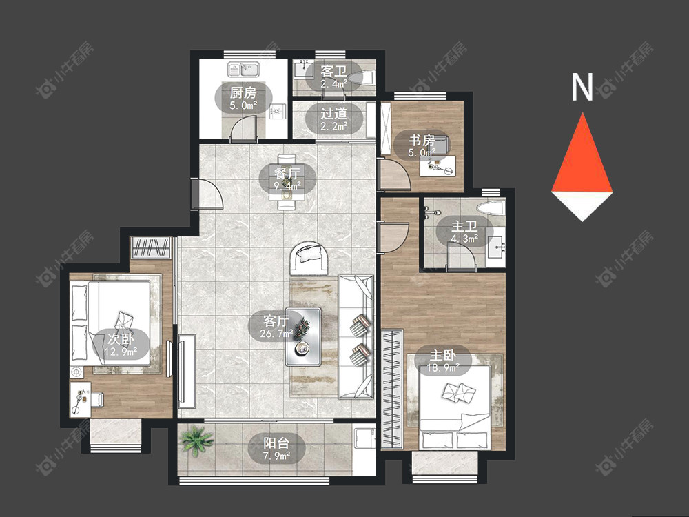 常州路劲雅居乐城市万象在售二手房源户型图_小牛看房