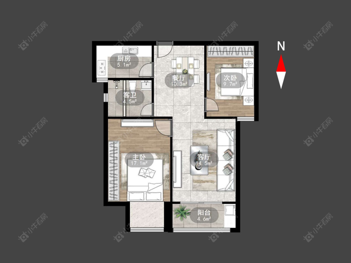 常州滨江明珠城东区在售二手房源户型图_小牛看房