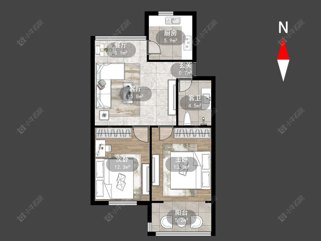 常州河苑东村在售二手房源户型图_小牛看房