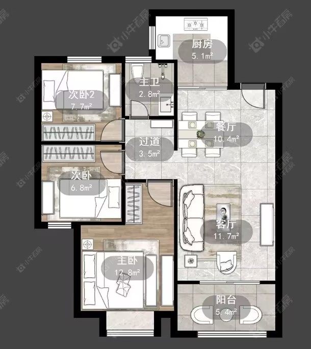 常州新城黑牡丹·世纪之光在售二手房源户型图_小牛看房