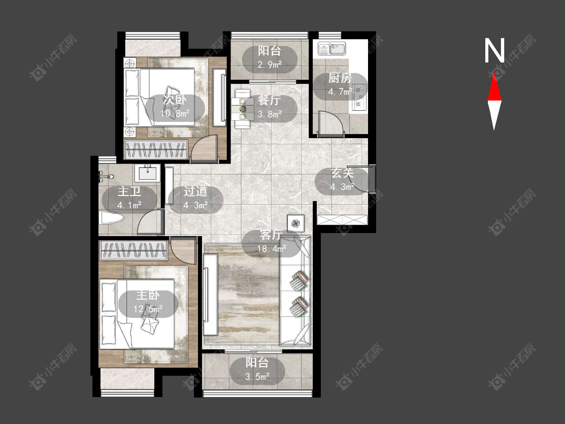 景泰家园房源户型图 常州景泰家园在售二手房源户型图_小牛看房