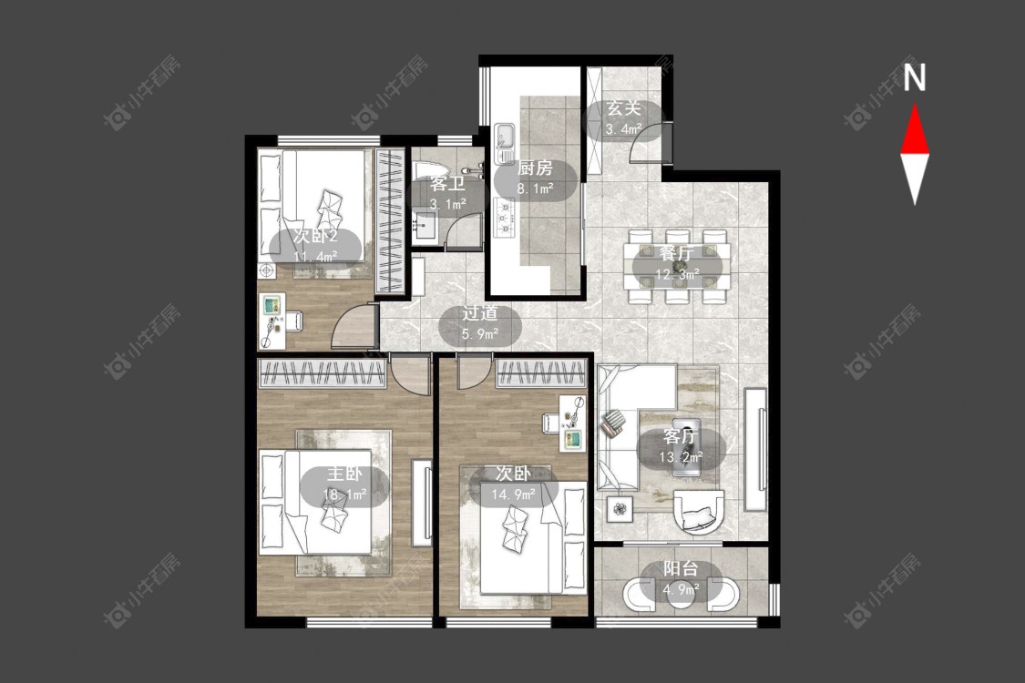 常州御城在售二手房源户型图_小牛看房