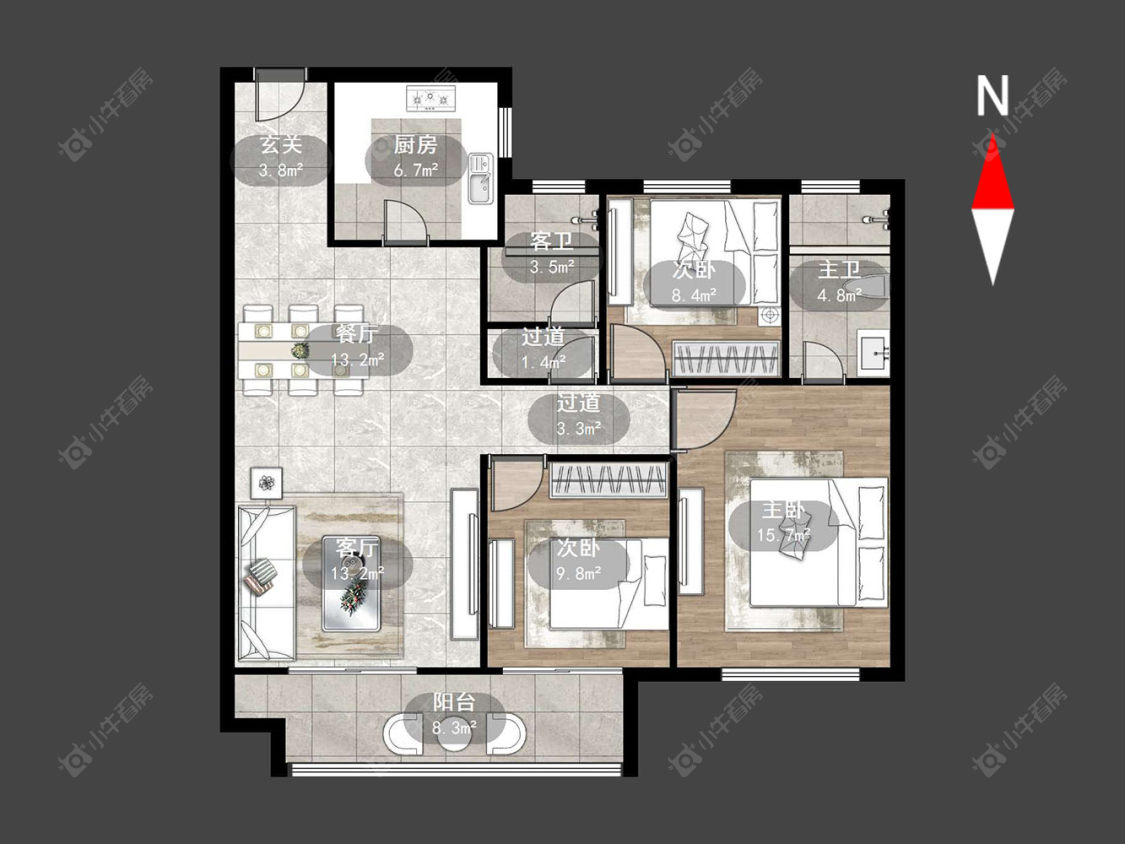 常州观湖名轩在售二手房源户型图_小牛看房