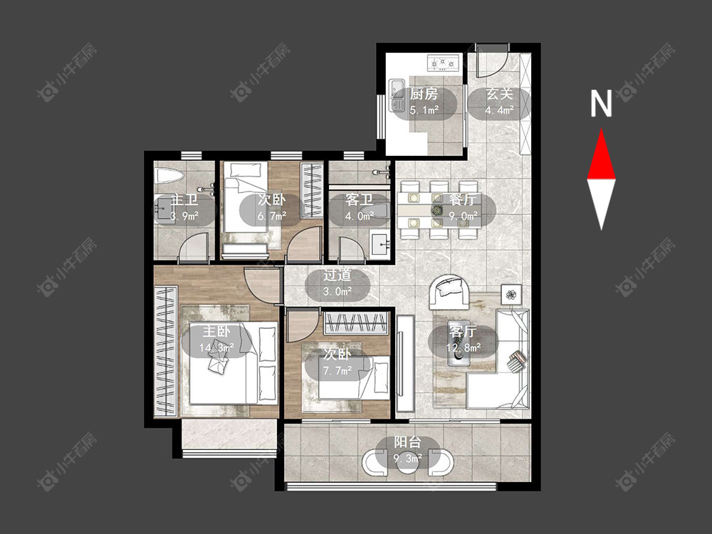 常州碧桂园都市森林在售二手房源户型图_小牛看房