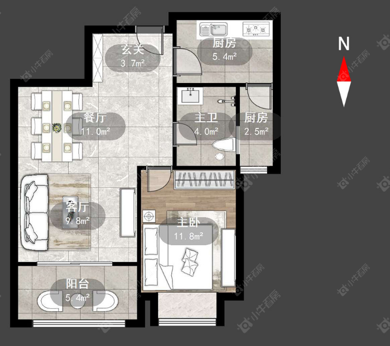 常州玉龙湾花园在租房源户型图_小牛看房