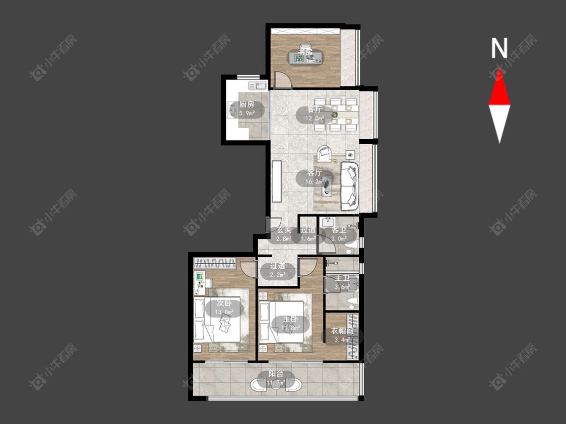 常州万科国宾道在售二手房源户型图_小牛看房