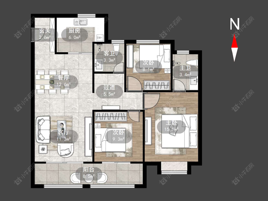 常州锦凤合鸣在售二手房源户型图_小牛看房