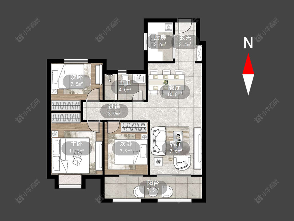 常州新城金樾在售二手房源户型图_小牛看房
