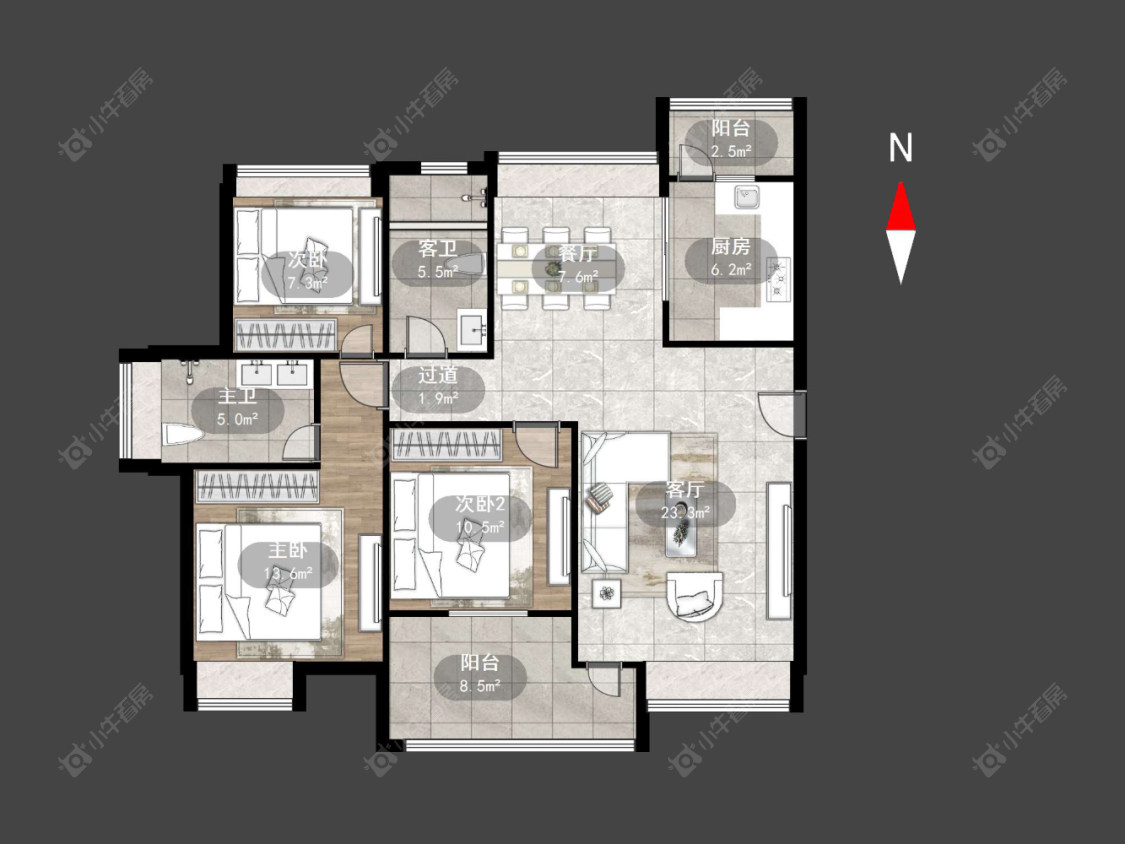 常州世茂香槟湖一期在售二手房源户型图_小牛看房