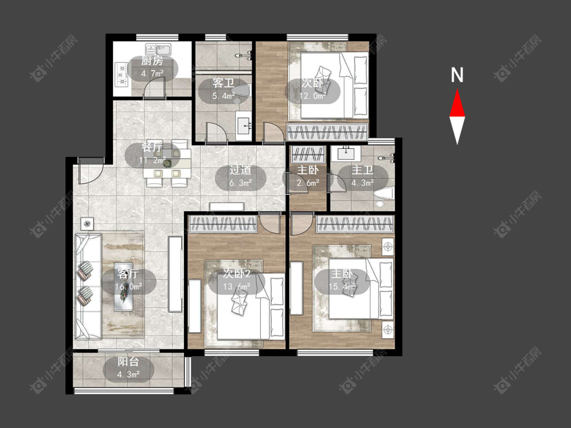 常州百馨苑南苑在售二手房源户型图_小牛看房