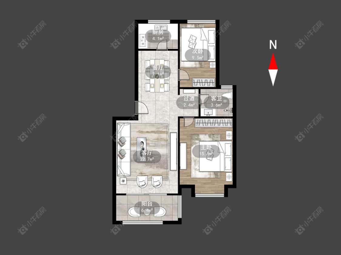 新魏花园房源户型图 常州新魏花园在售二手房源户型图_小牛看房