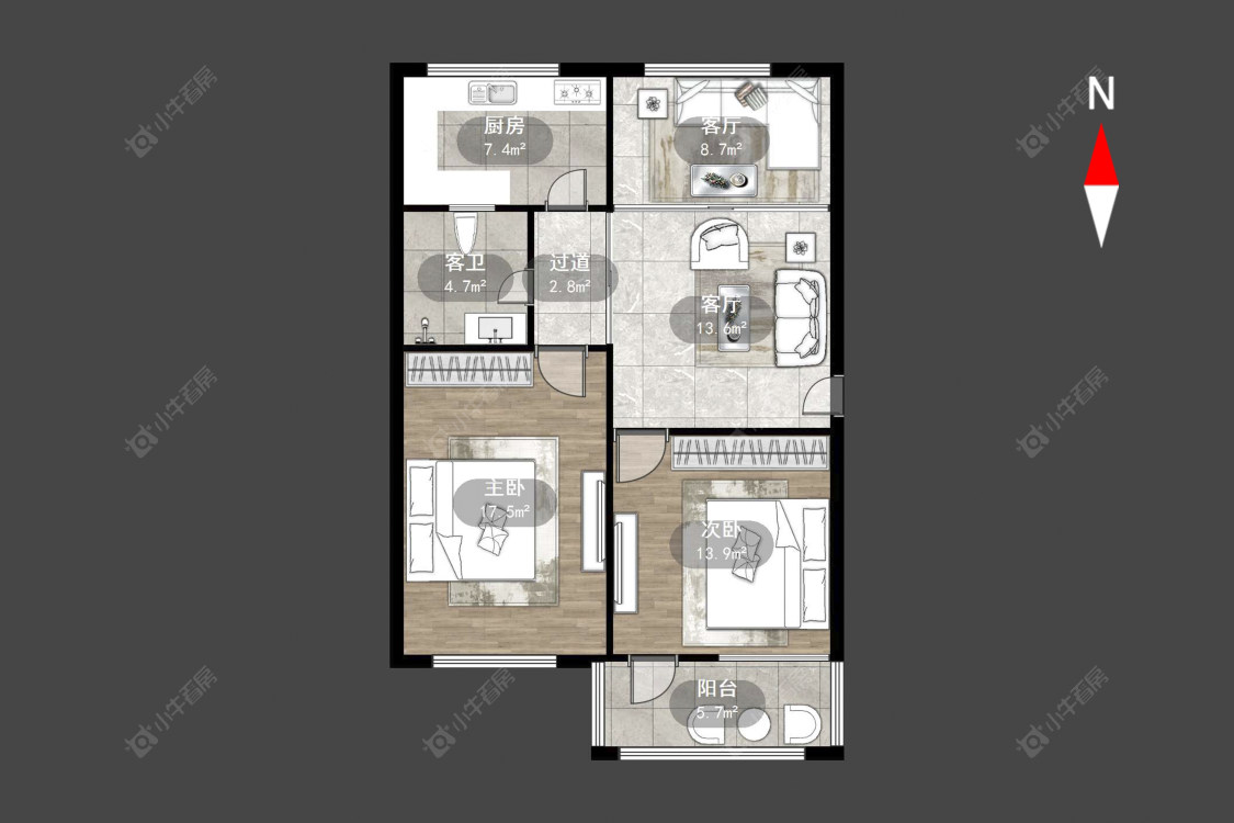 常州花东三村在售二手房源户型图_小牛看房