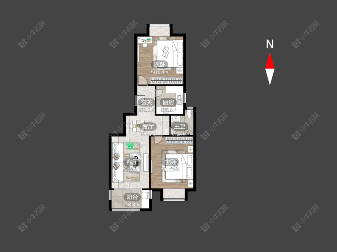 常州祥龙苑在售二手房源户型图_小牛看房
